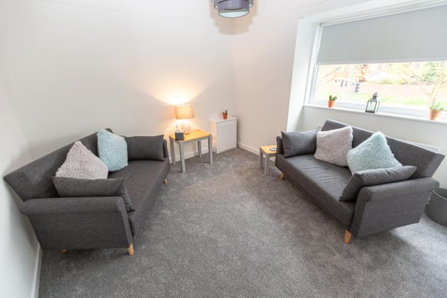 Heswall Hills counselling room with two couches